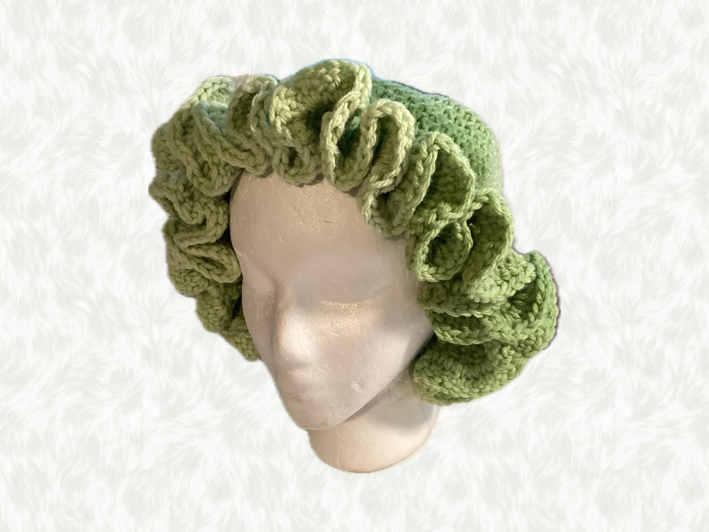 Ombre Green Ruffle Hat - Unique, Colorful Bucket Hat