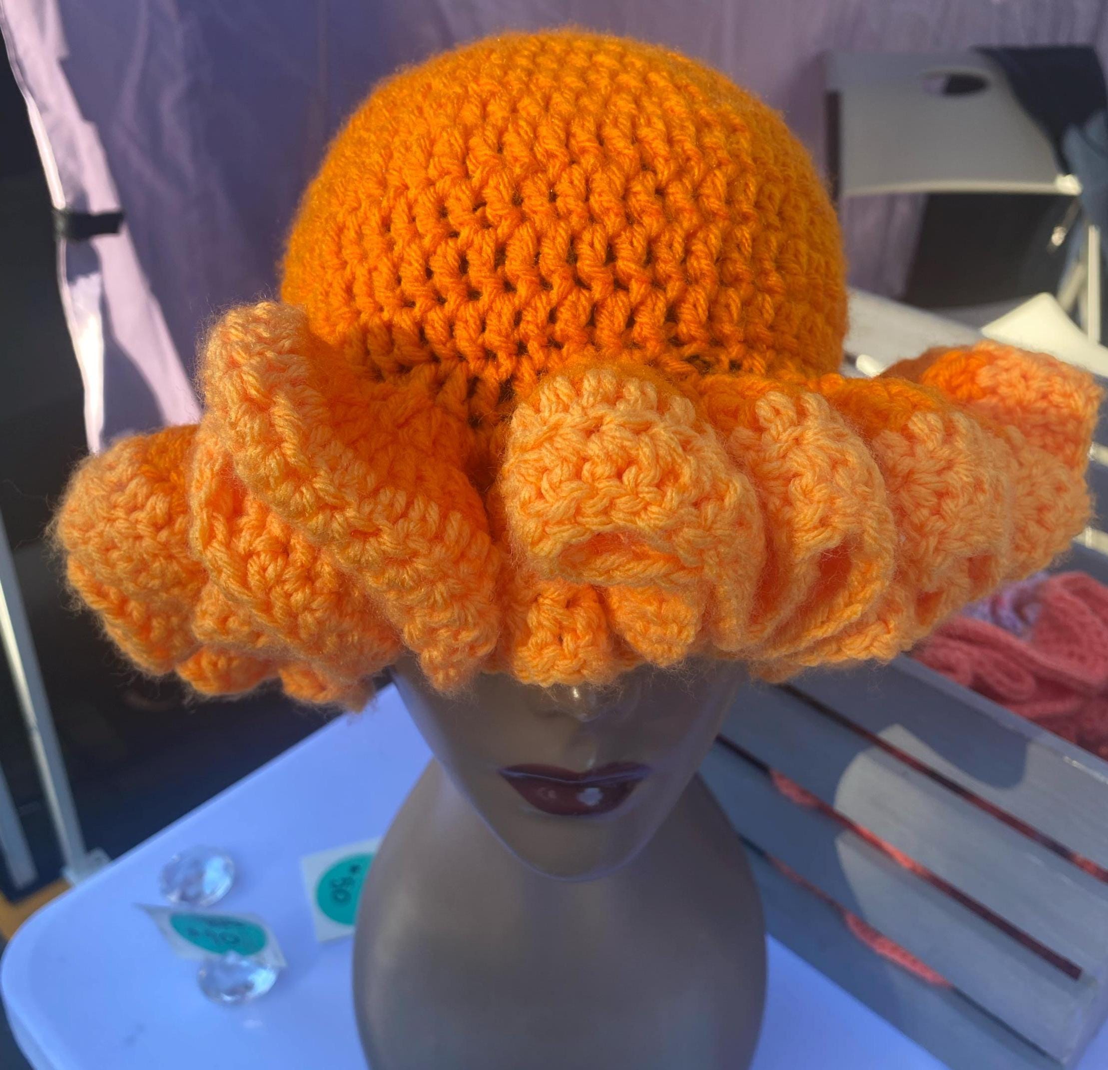 Ombre Orange Ruffle Hat - Colorful and Unique Bucket Hat
