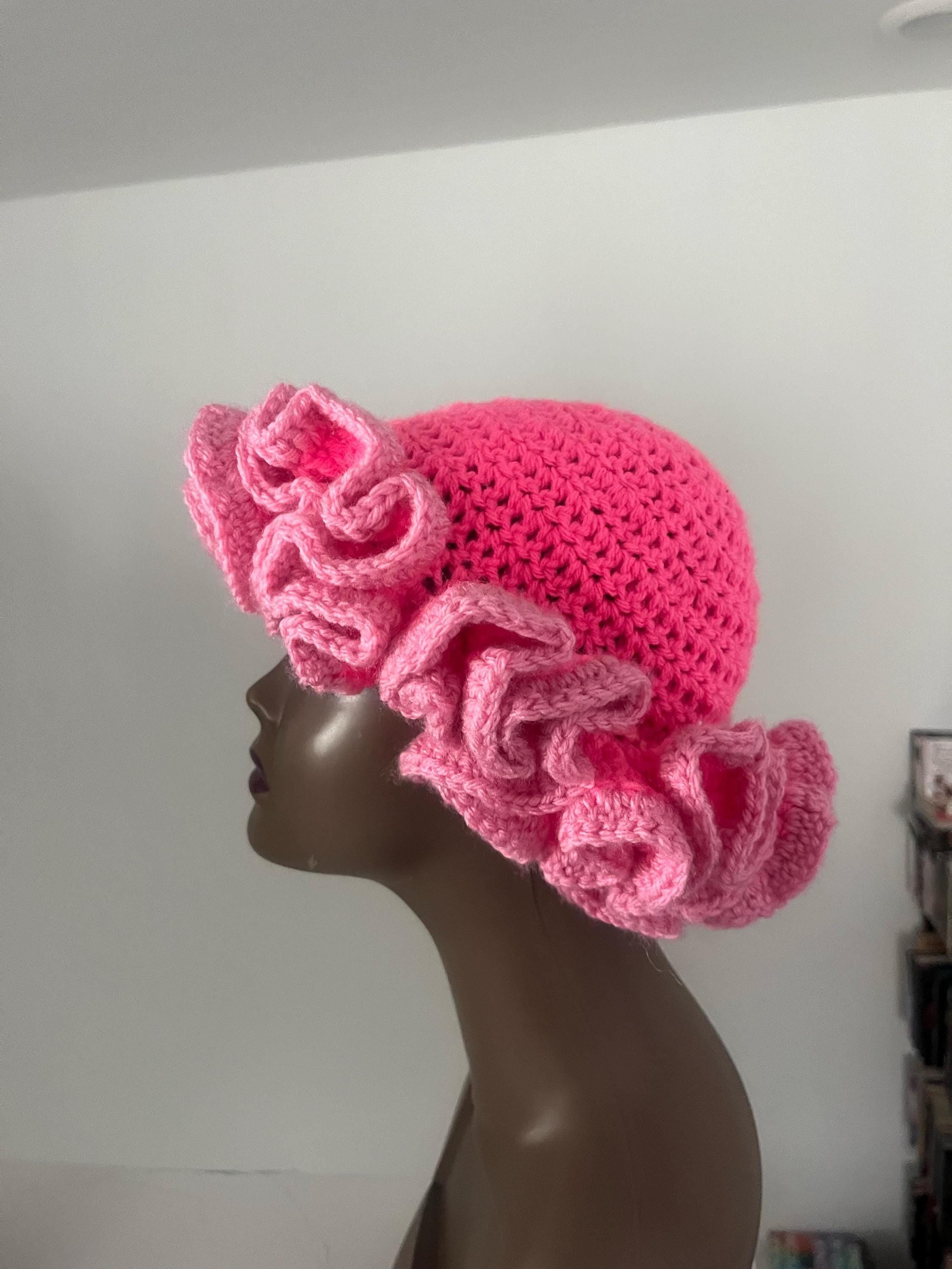 Ombre Pink Ruffle Hat- Colorful and Unique Bucket Hat