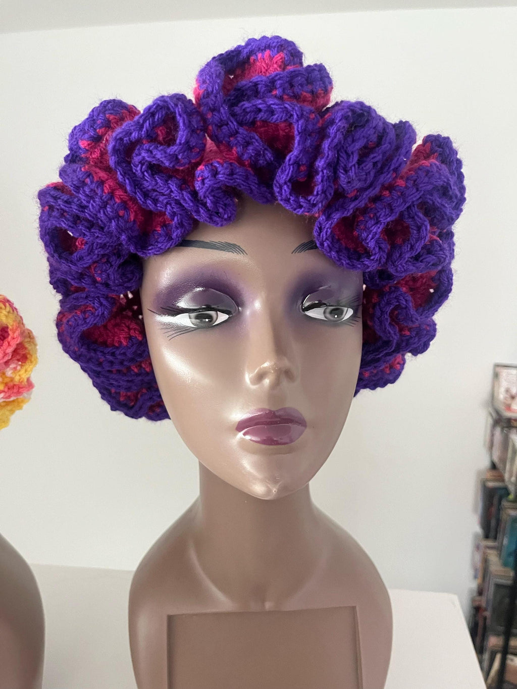 Bright Pink and Neon Purple Ruffle Hat - Unique, Colorful Bucket Hat