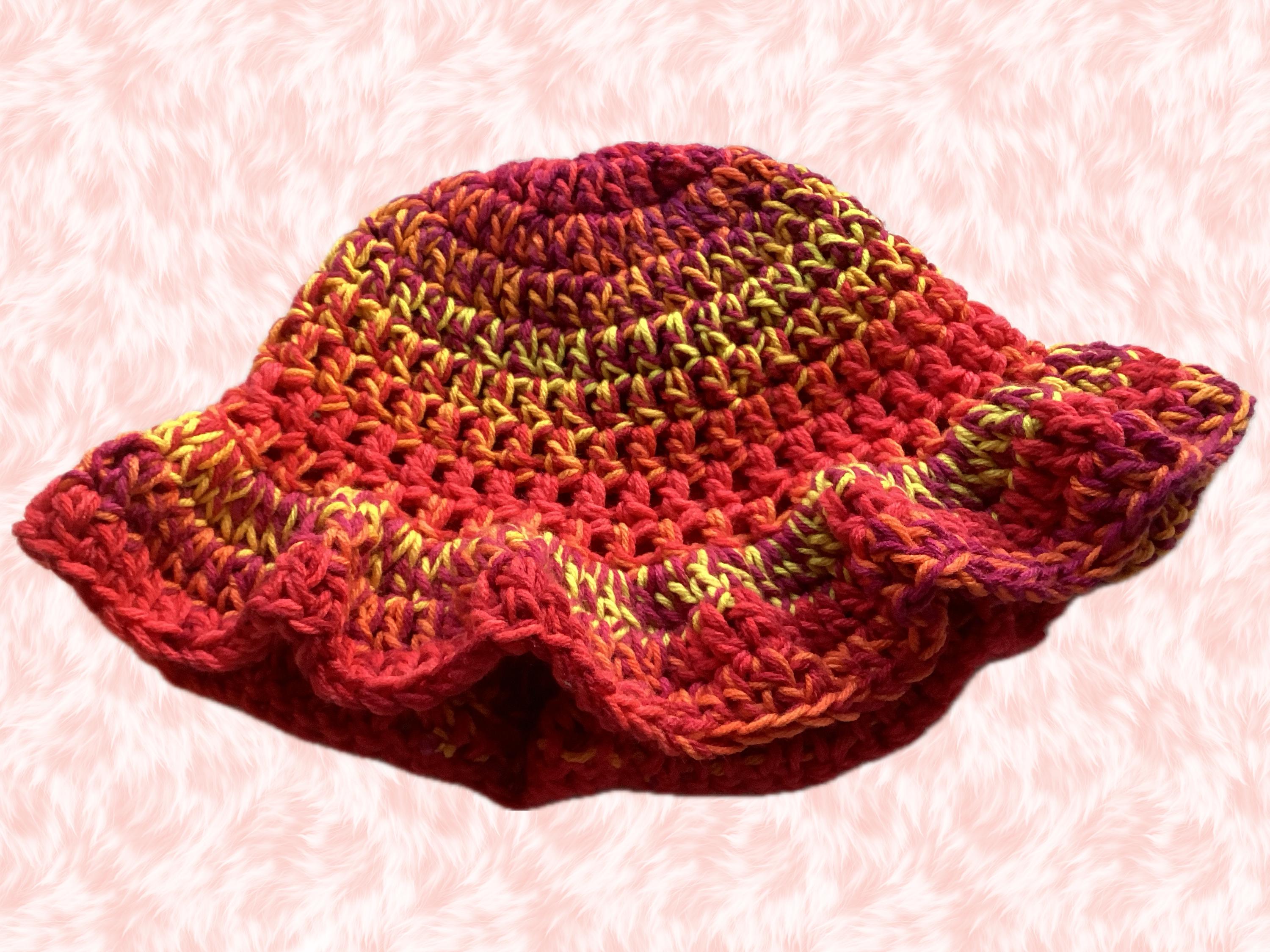 Sunset Colored Ruffle Hat - Unique, Colorful Bucket Hat