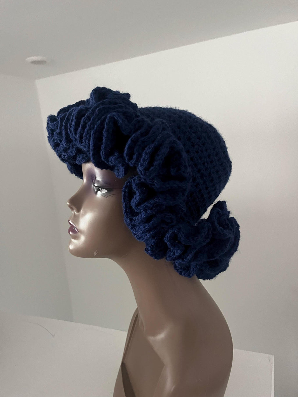 Bold Royal Blue Ruffle Hat - Unique, Colorful Bucket Hat
