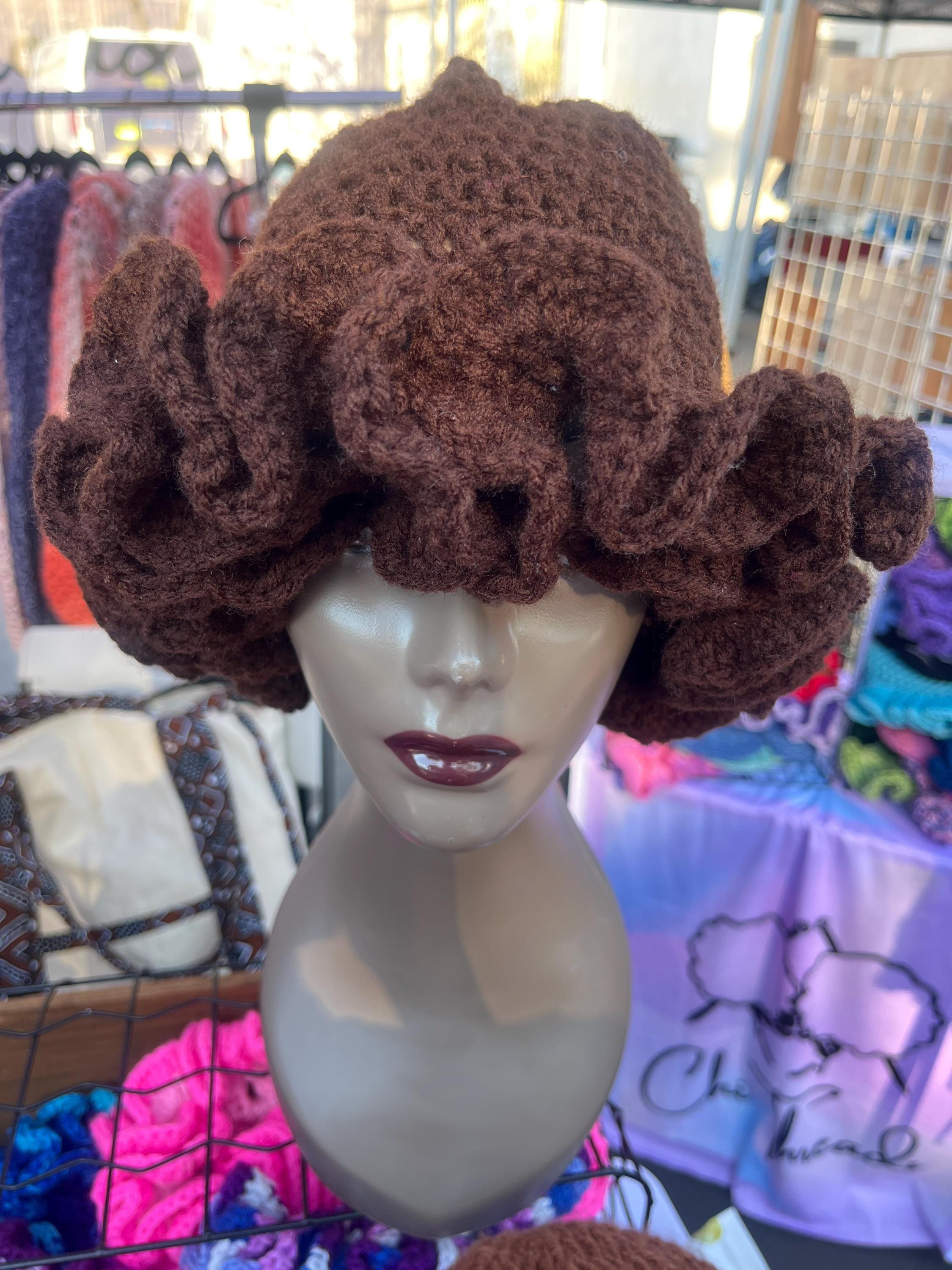 Deep Brown Ruffle Hat - Unique, Neutral Bucket Hat