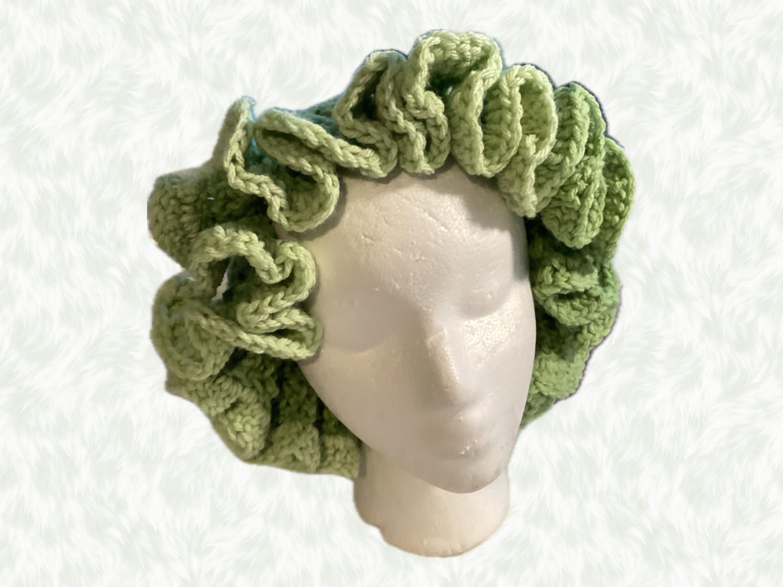 Ombre Green Ruffle Hat - Unique, Colorful Bucket Hat