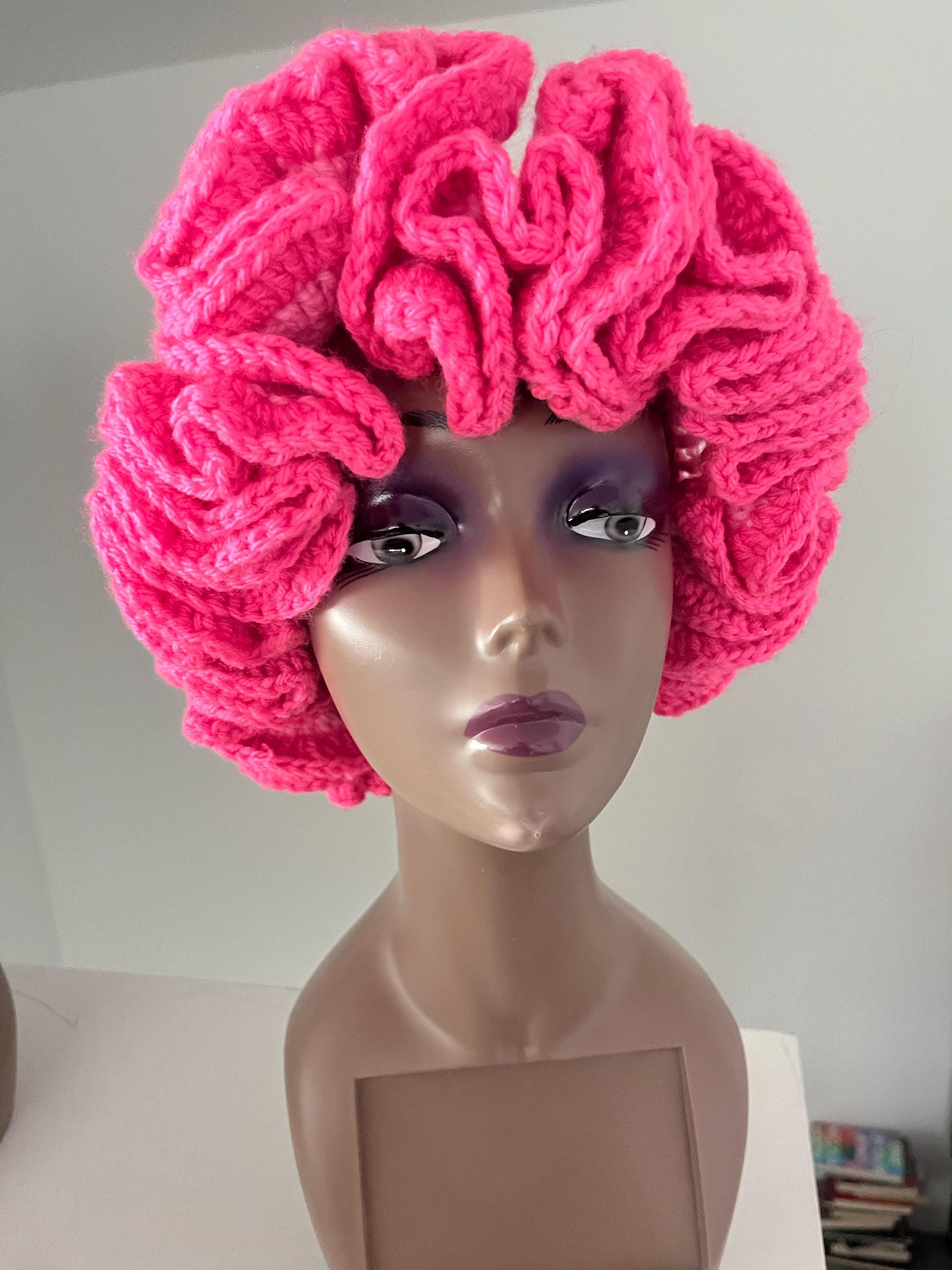 Bright Pink Reverse Ombre Ruffle Hat- Colorful and Unique Bucket Hat
