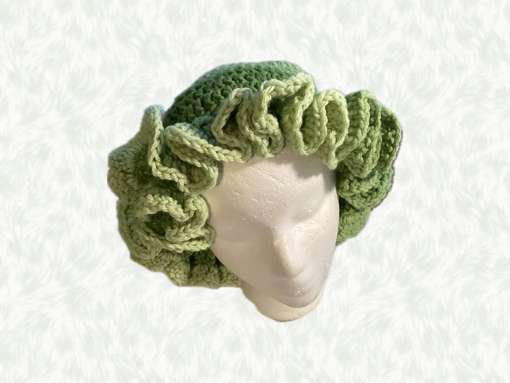 Ombre Green Ruffle Hat - Unique, Colorful Bucket Hat