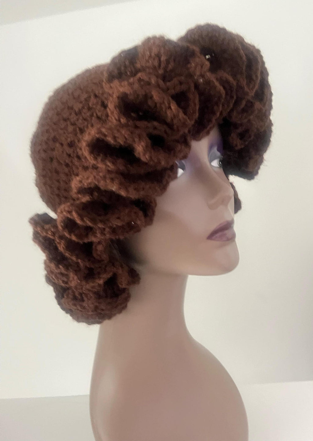 Deep Brown Ruffle Hat - Unique, Neutral Bucket Hat