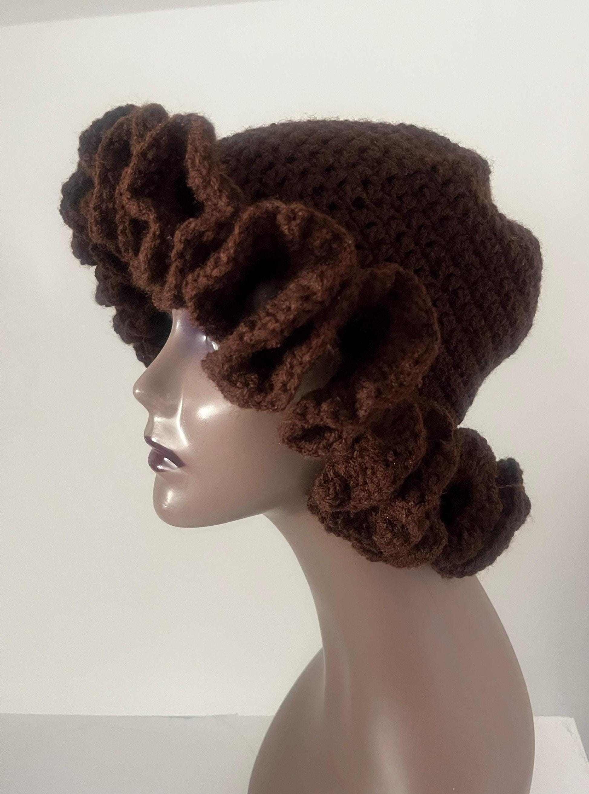 Deep Brown Ruffle Hat - Unique, Neutral Bucket Hat