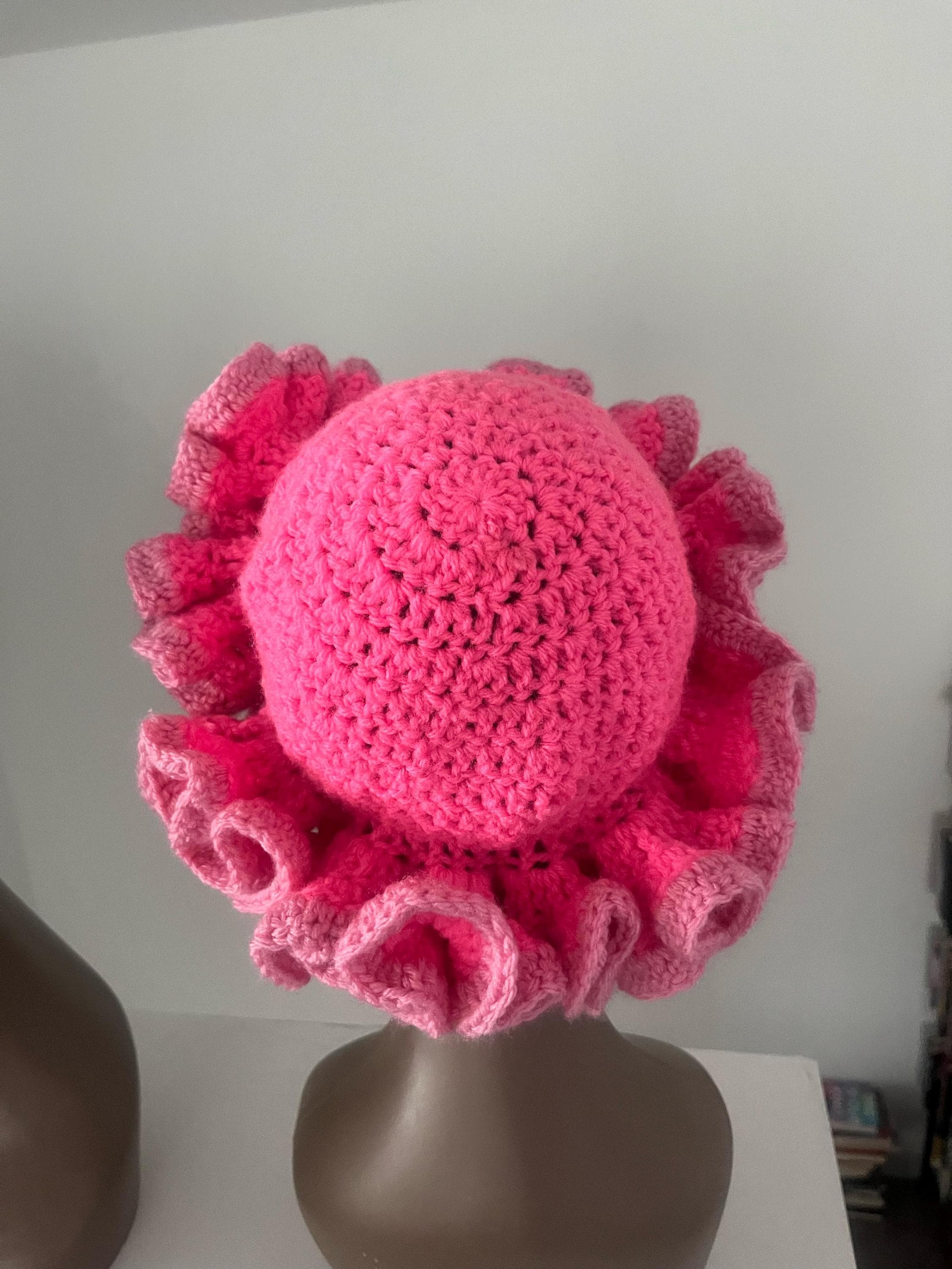 Ombre Pink Ruffle Hat- Colorful and Unique Bucket Hat