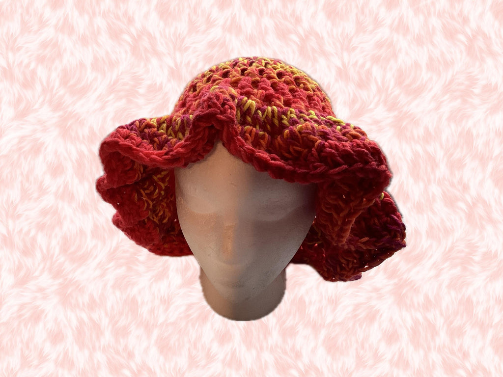 Sunset Colored Ruffle Hat - Unique, Colorful Bucket Hat