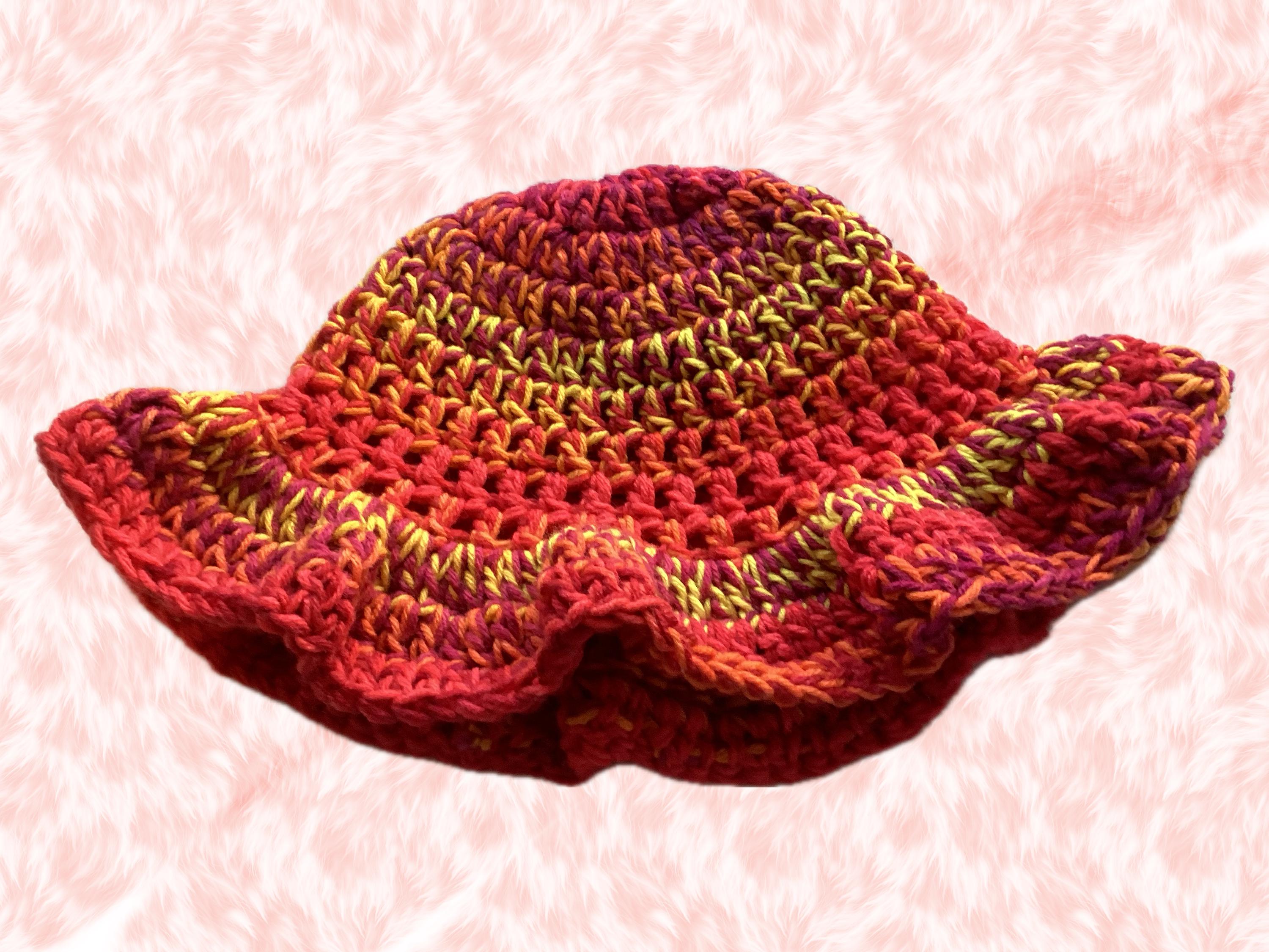 Sunset Colored Ruffle Hat - Unique, Colorful Bucket Hat