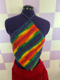 Rainbow Crochet Diamond Top