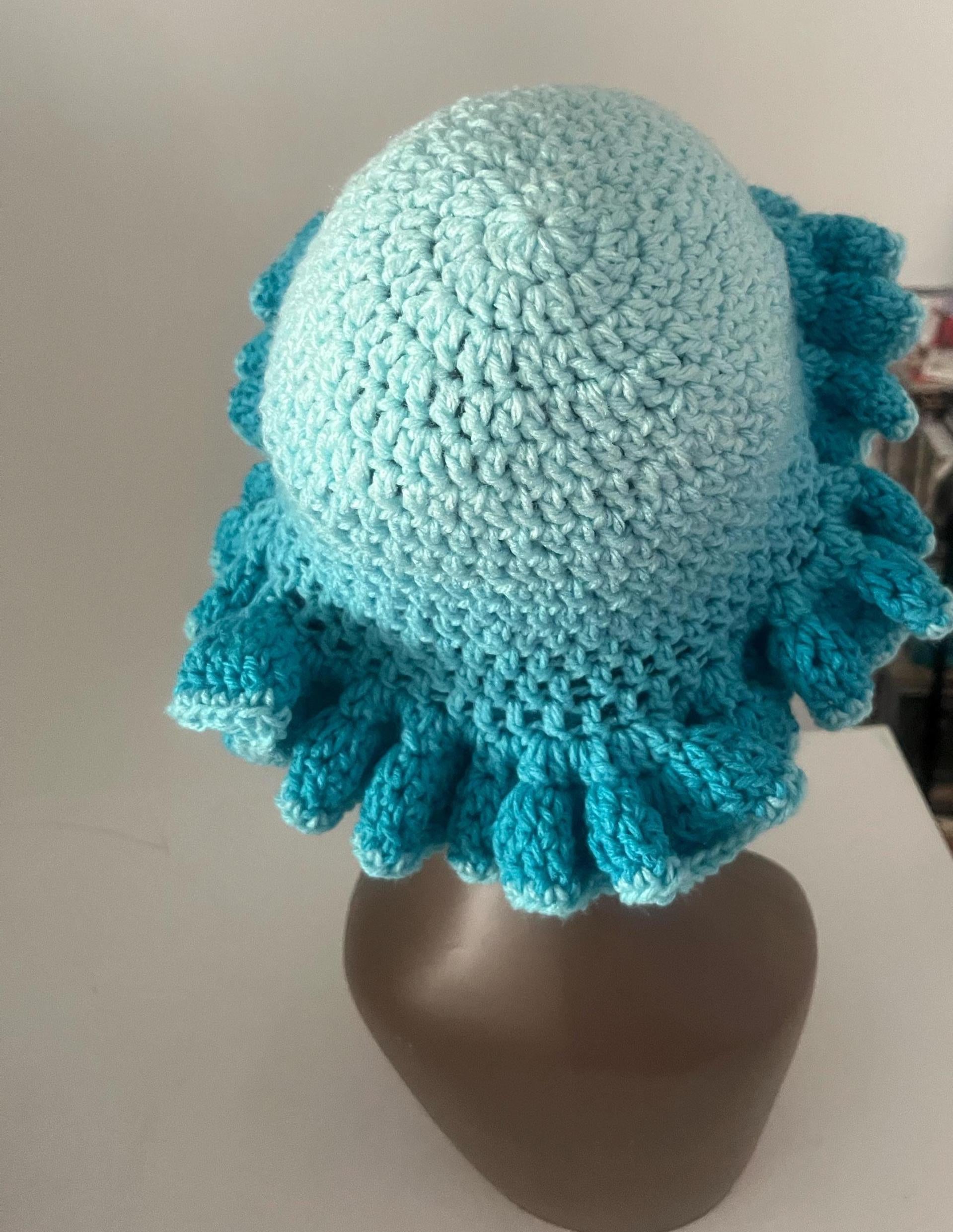 Light Blue Ombre Ruffle Hat - Colorful and Unique Bucket Hat