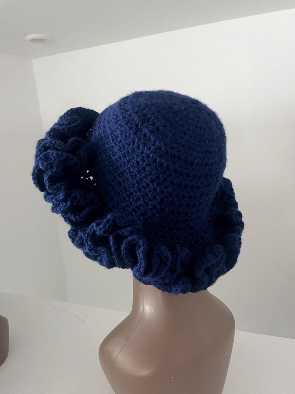 Bold Royal Blue Ruffle Hat - Unique, Colorful Bucket Hat
