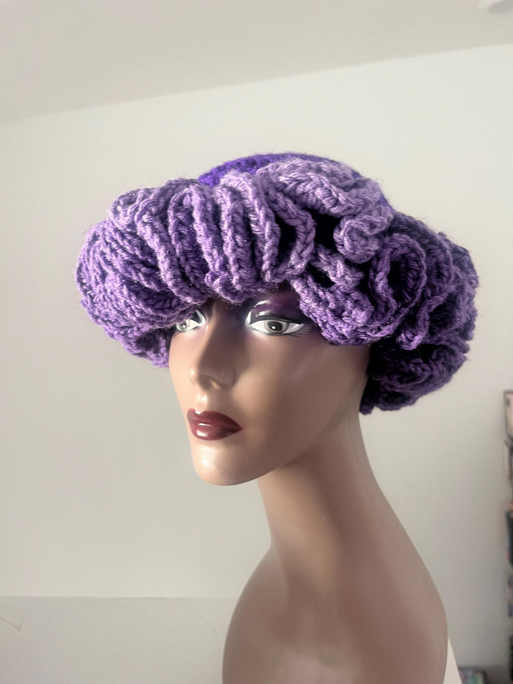 Multi Purple Toned Ruffle Hat - Unique, Colorful Bucket Hat