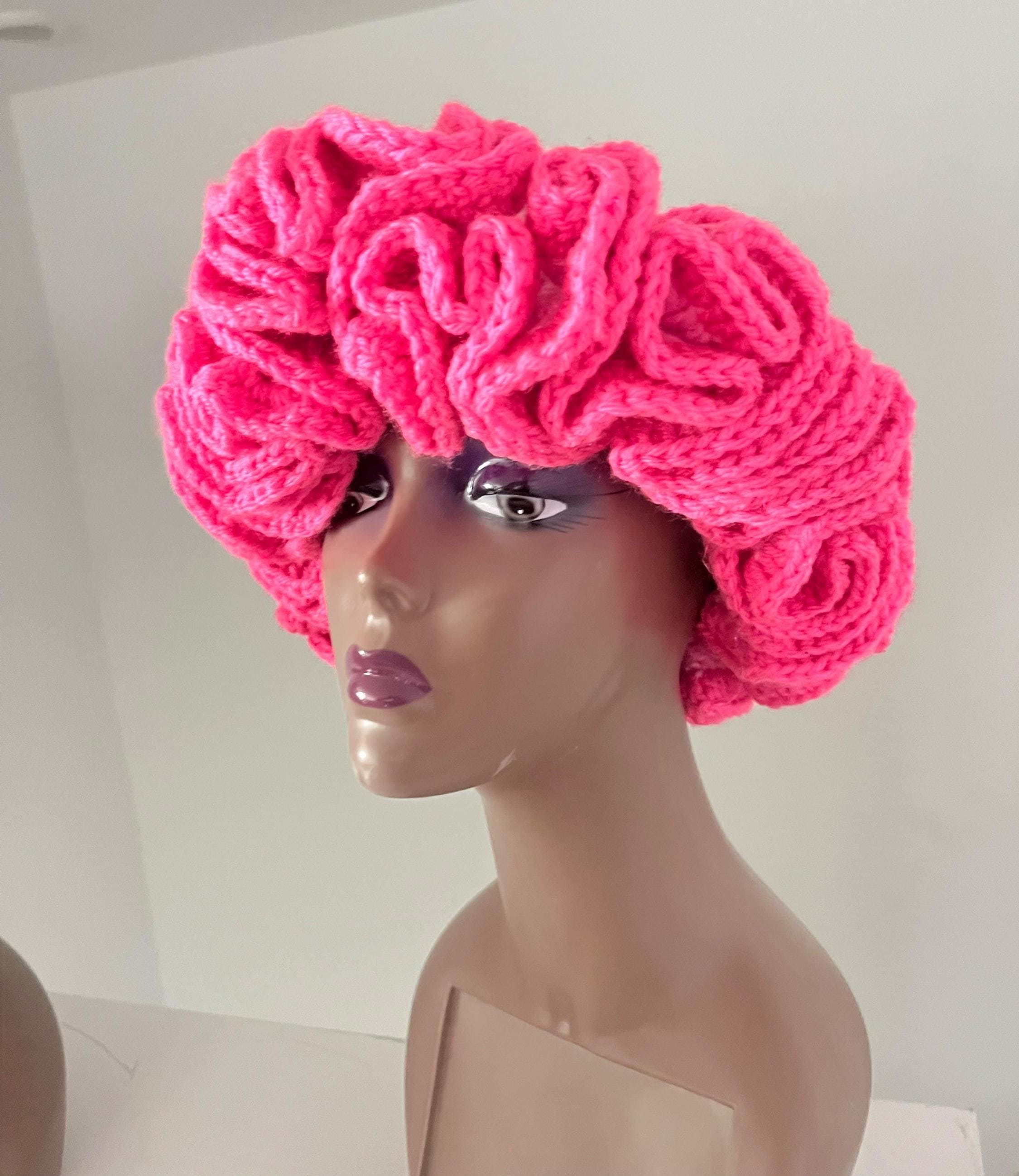 Bright Pink Reverse Ombre Ruffle Hat- Colorful and Unique Bucket Hat