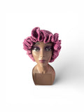Handmade Purple Ruffle Bucket Hat – XL Acrylic Knit