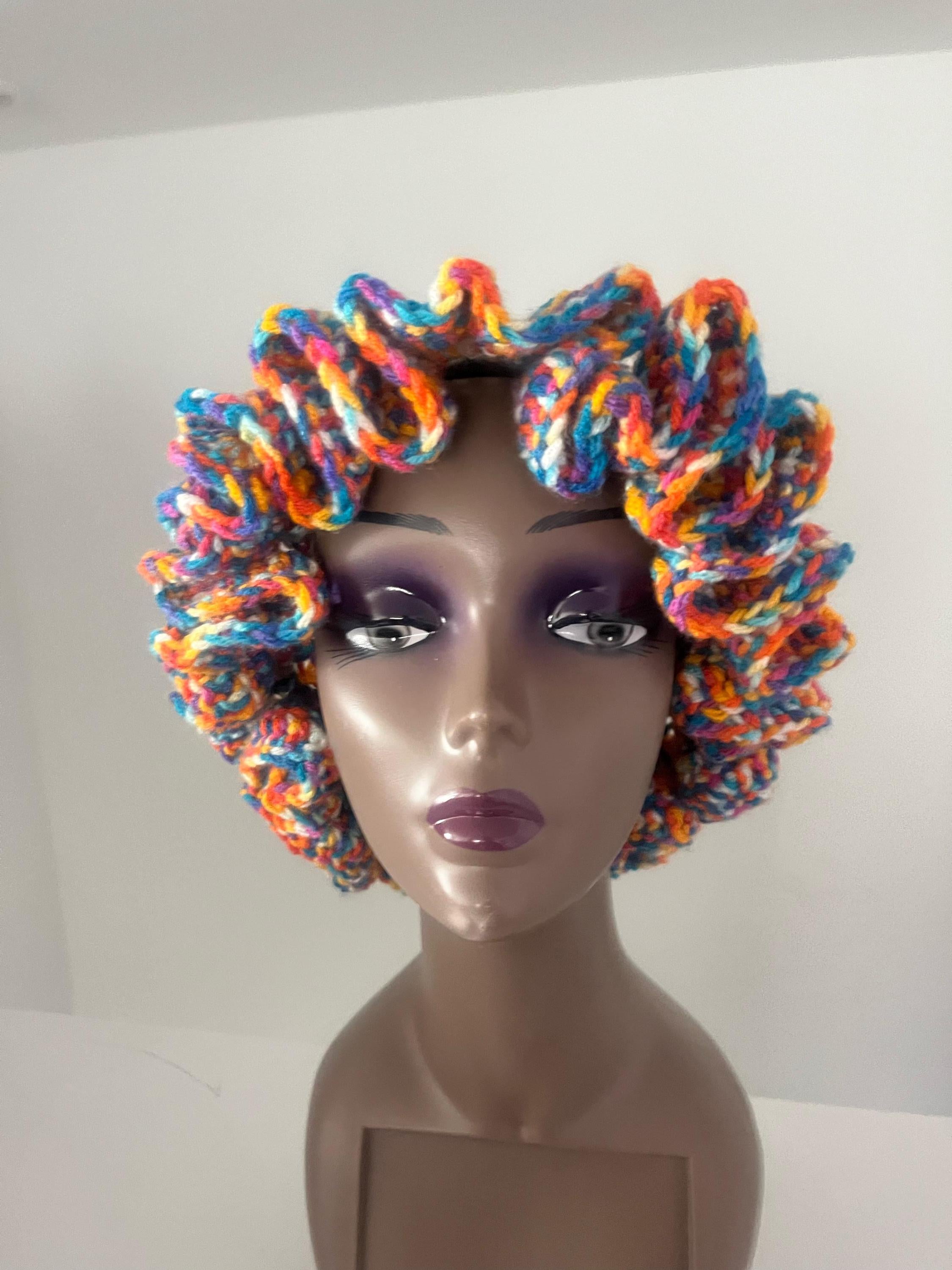 Bright Orange and Speckled Ruffle Hat -  Unique, Colorful Bucket Hat