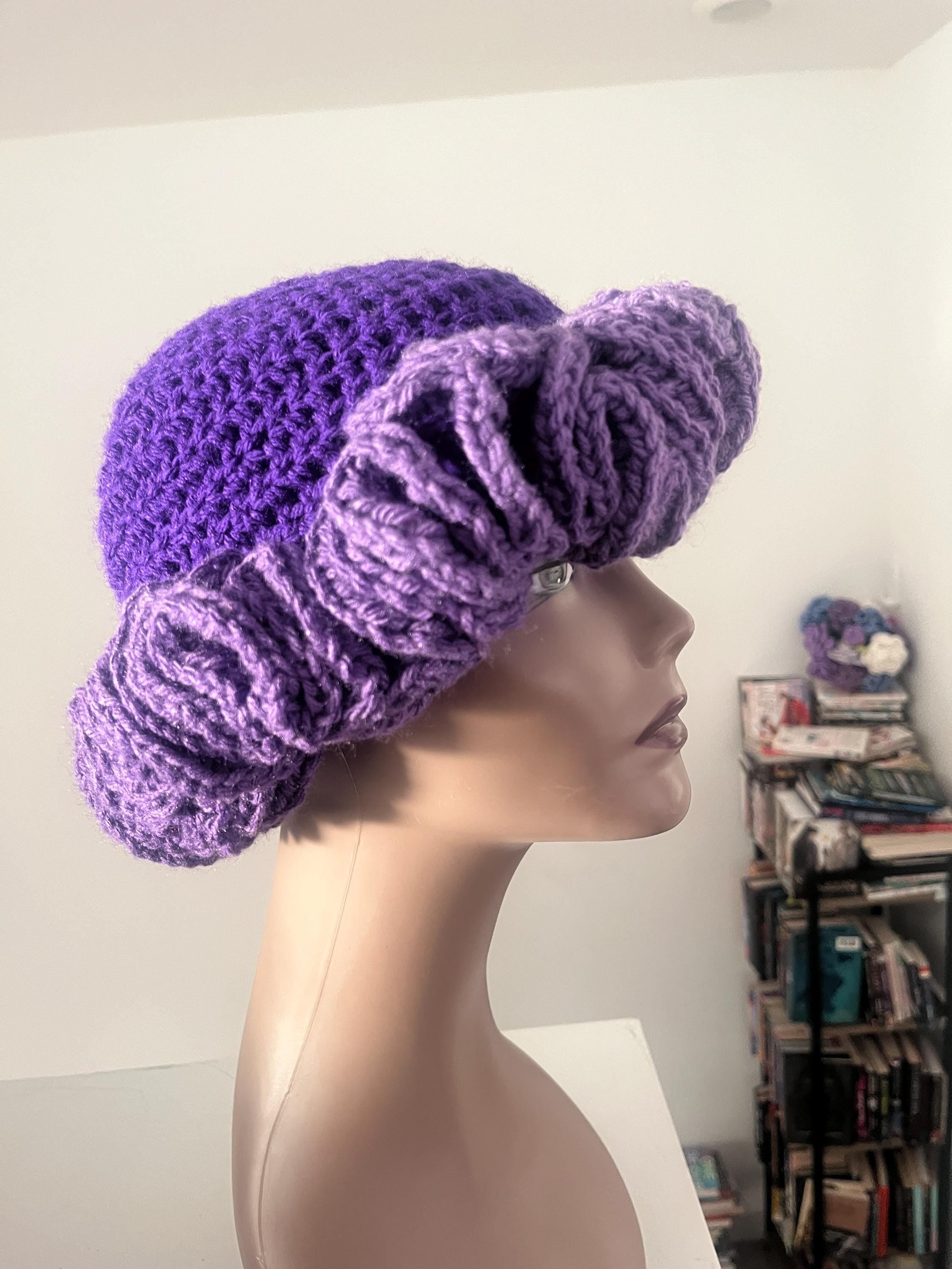 Multi Purple Toned Ruffle Hat - Unique, Colorful Bucket Hat