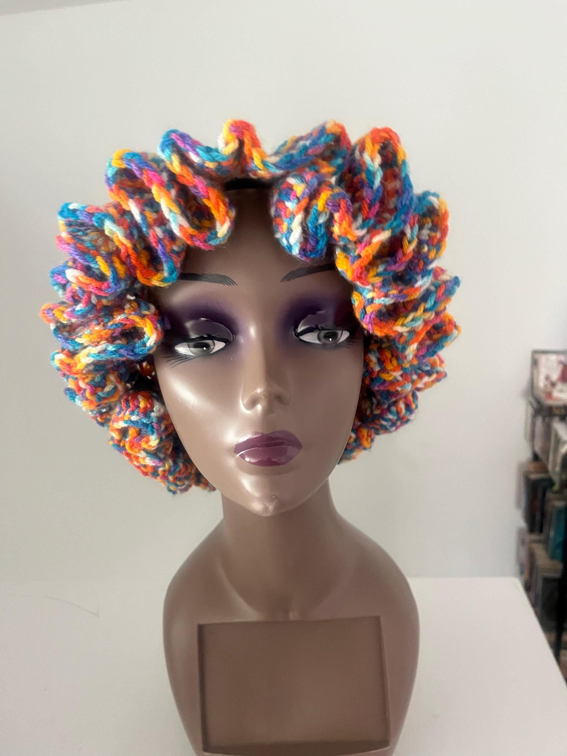 Bright Orange and Speckled Ruffle Hat -  Unique, Colorful Bucket Hat