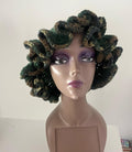 Deep Forest Green Ruffle Hat with Camo Trim - Unique, Colorful Bucket Hat